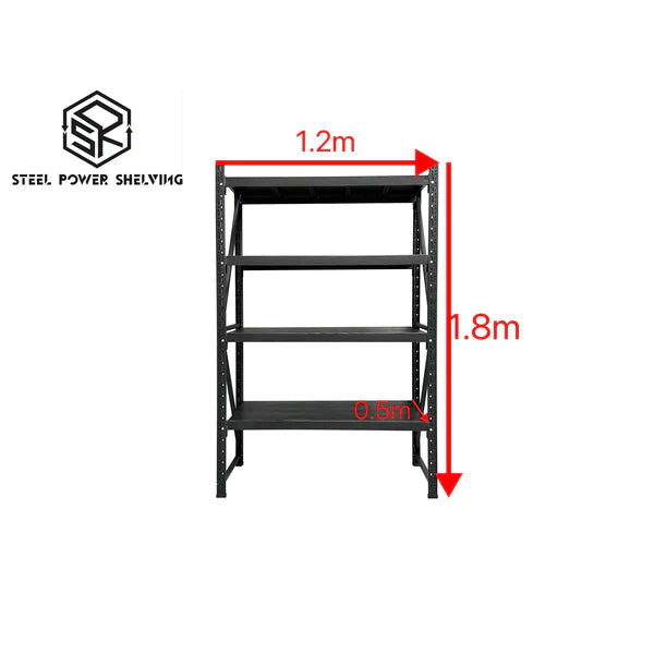 Black Metal Garage Shelving by SteelPowerShelving