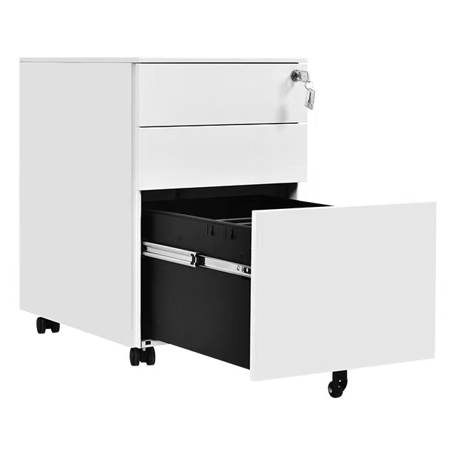 3 Drawer Mobile Pedestal Filing Cabinet – Lockable Office Drawer Unit with Wheels