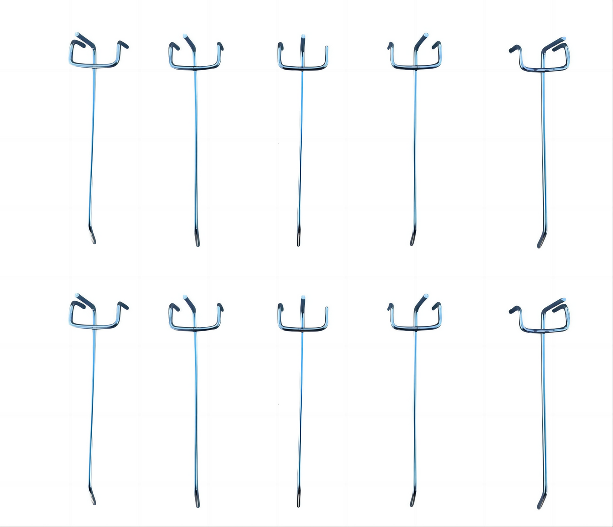 Heavy Duty Pegboard Hooks for Garage Workshop Tool Storage – 10cm 15cm 20cm (Silver & Black)