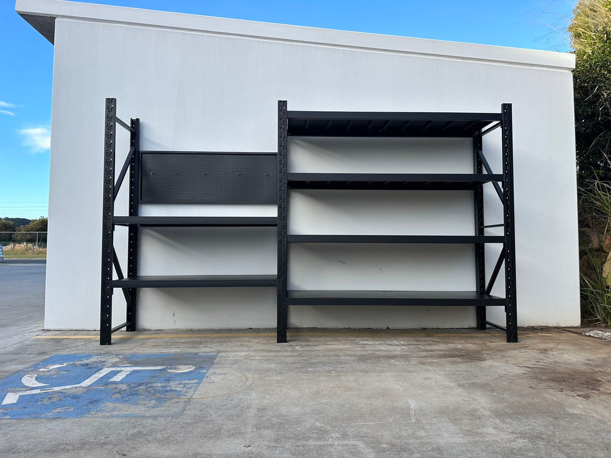 Workstation with pegboard - workbench 2.4m(H)x3.5m(L)x0.6m(D)1800kg