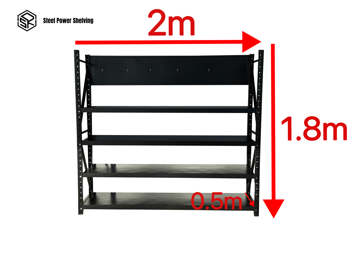 Workstation with pegboard - workbench 1.8m(H)x2.0m(L)x0.5m(D)800kg