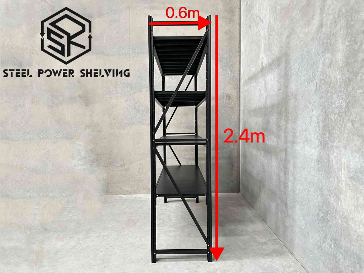 Garage Shelving 2.4m(H)x2.0m(L)x0.6m(D) 1200kg Storage Rack Adjustable Heavy Duty Shelves