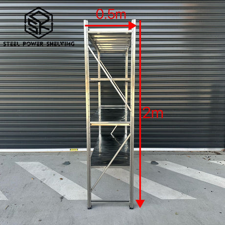 Shelf 2.0m(H)x1.5m(L)x0.5m(D)600kg Stainless shelving