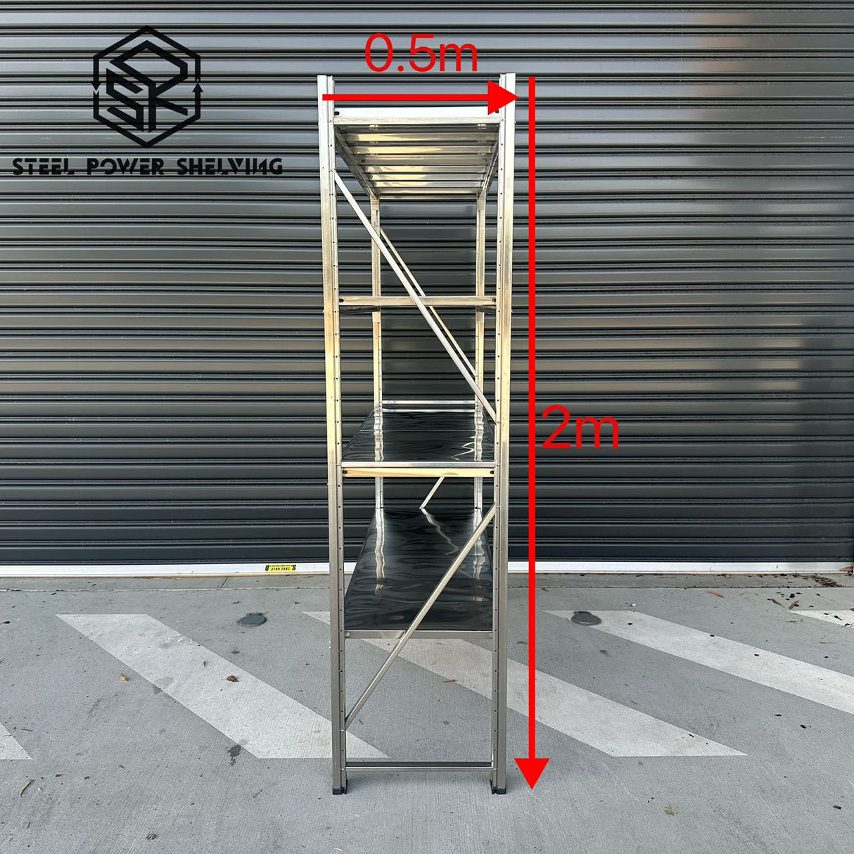 Stainless Steel Shelving 2.0m(H)x1.5m(L)x0.5m(D) 600kg Adjustable Garage Storage Shelf