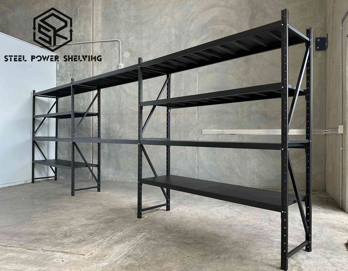 Garage Shelving+Workbench 1.8m(H)x5.5m(L)x0.5m(D) 2000kg Metal Storage Rack Adjustable Shelves