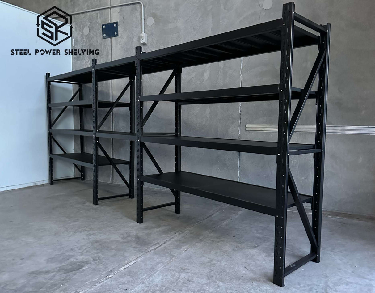 Longspan Shelving 1.8m(H)x5.2m(L)x0.6m(D) 3000kg Heavy Duty Garage Storage Shelving Workbench