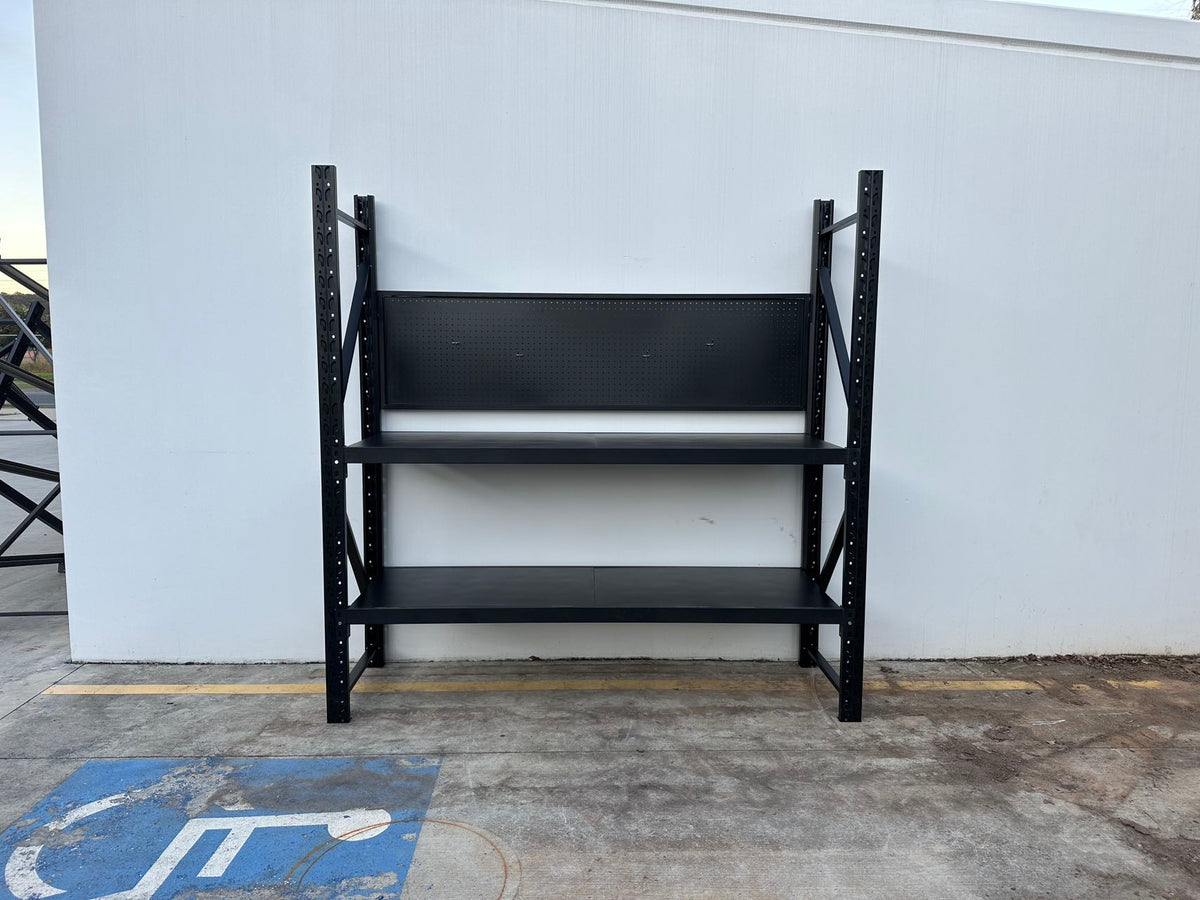 Heavy Duty Garage Workbench with Pegboard 2.0m(H)x2.0m(L)x0.6m(D) 600kg Storage Shelving System