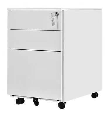 3 Drawer Mobile Pedestal Filing Cabinet – Lockable Office Drawer Unit with Wheels
