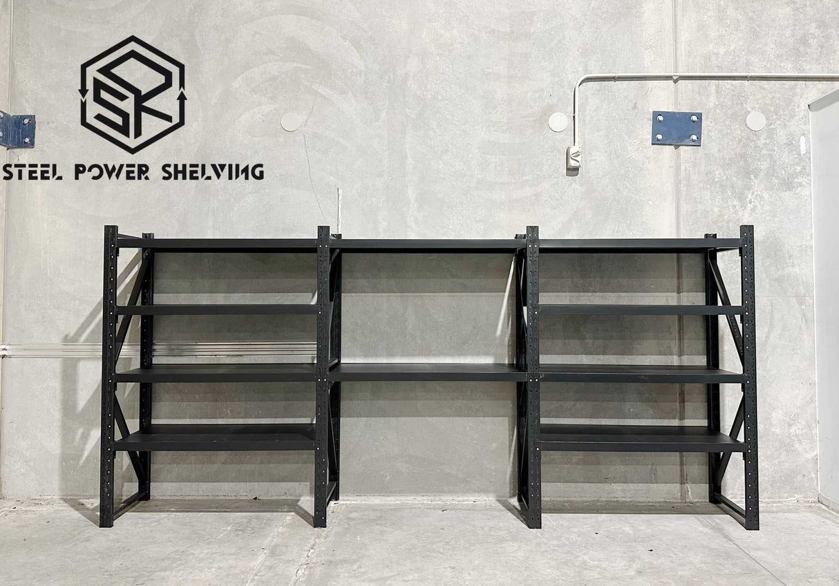 Heavy Duty Garage Shelving Workbench 2.0m(H)x4.5m(L)x0.6m(D) 3000kg Storage System Adjustable Shelves