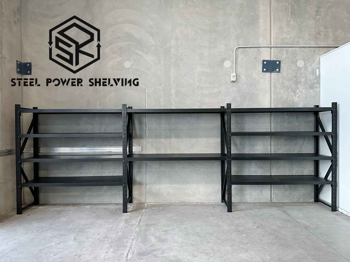 Longspan Shelving 1.8m(H)x6.0m(L)x0.6m(D) 3000kg Heavy Duty Garage Storage Shelving Workbench