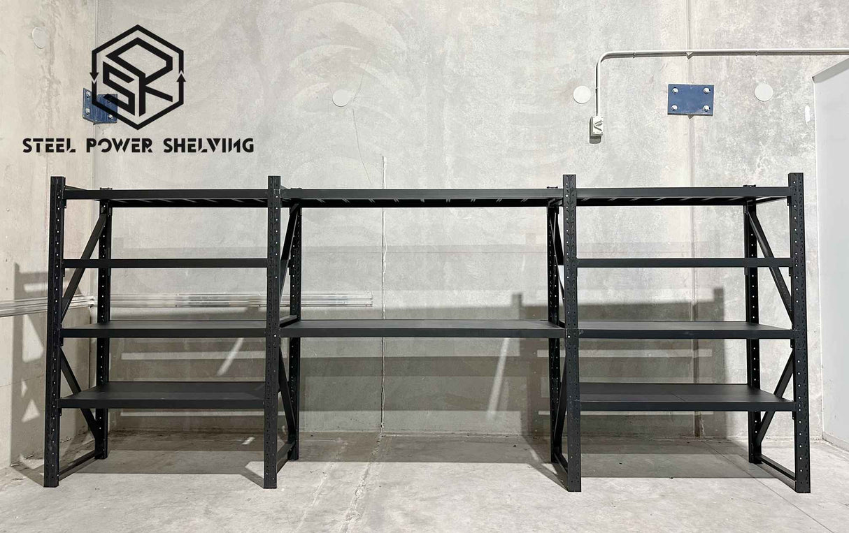 Garage Shelving 2.0m(H)x5.0m(L)x0.6m(D) 3000kg Storage Rack with Workbench Adjustable Shelves
