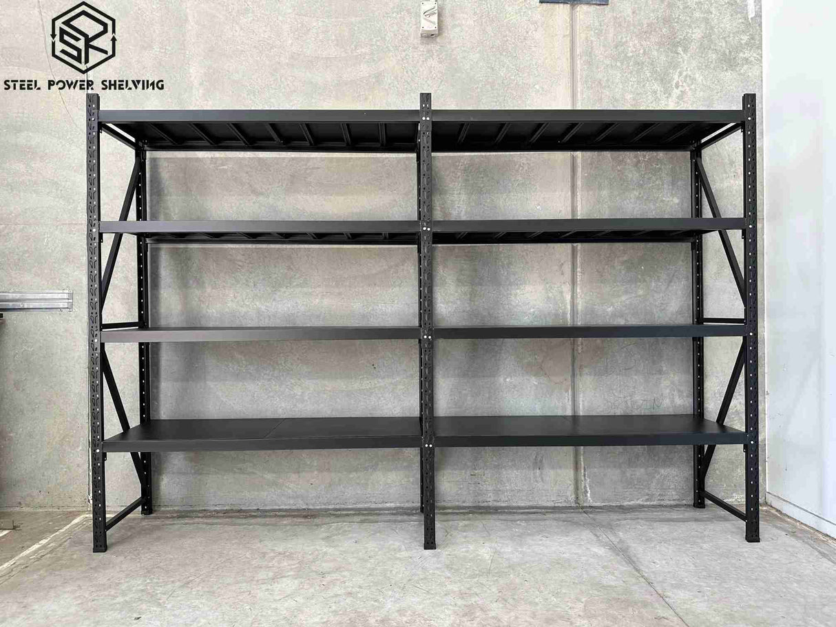 Garage Shelving 1.8m(H)x3.0m(L)x0.5m(D) 1600kg Connecting Storage Rack Adjustable Shelves