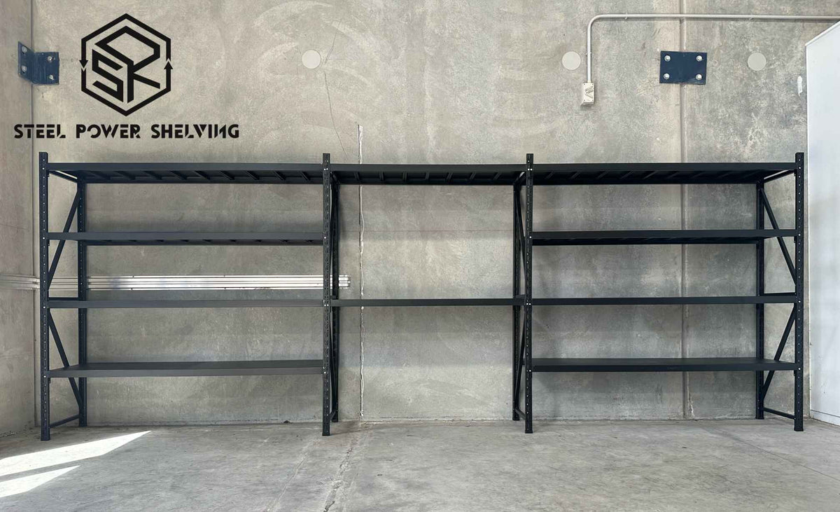 Garage Shelving+Workbench 1.8m(H)x5.5m(L)x0.5m(D) 2000kg Metal Storage Rack Adjustable Shelves