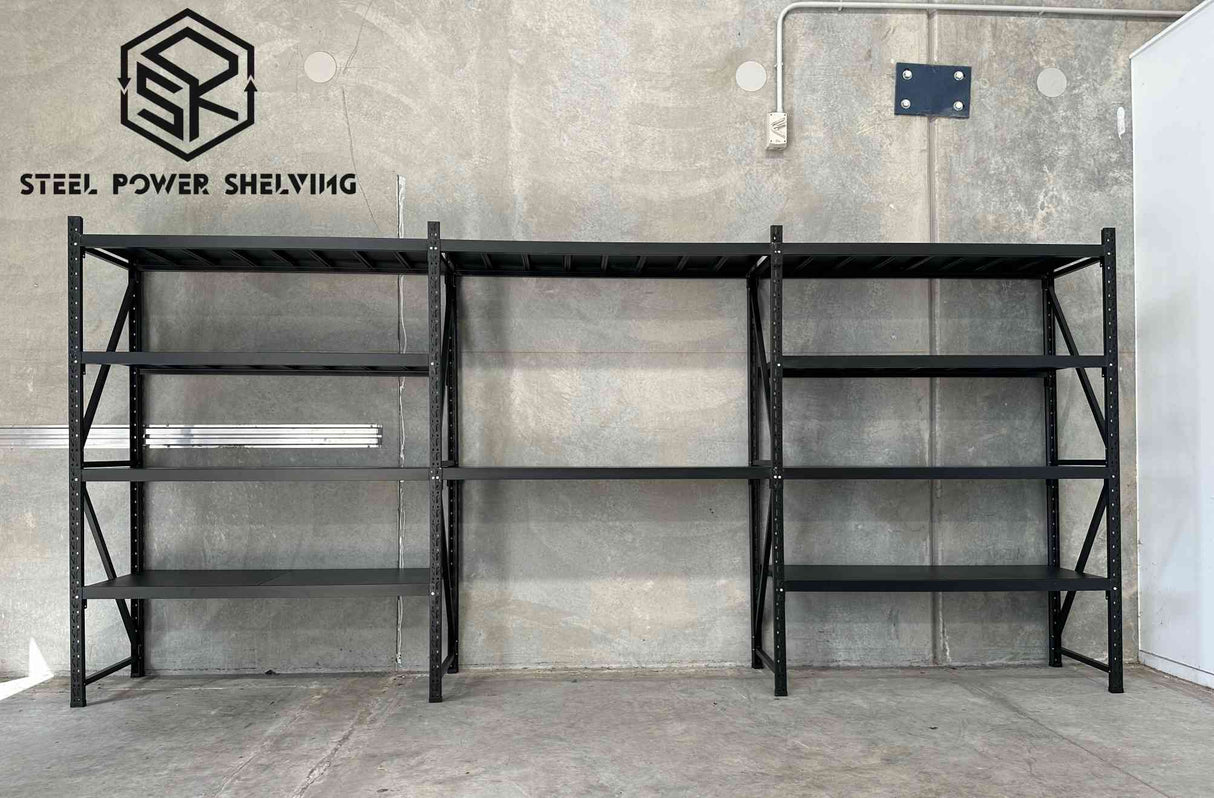 Garage Shelving 2.0m(H)x4.5m(L)x0.5m(D) 2000kg Storage Rack with Workbench Adjustable Shelves