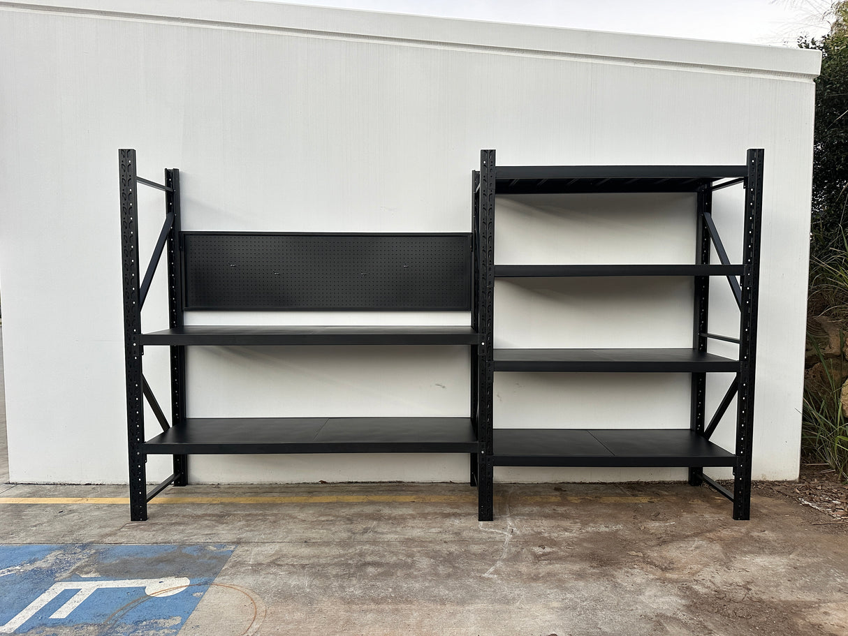 Workstation with pegboard - workbench 1.8m(H)x3.5m(L)x0.6m(D)1800kg