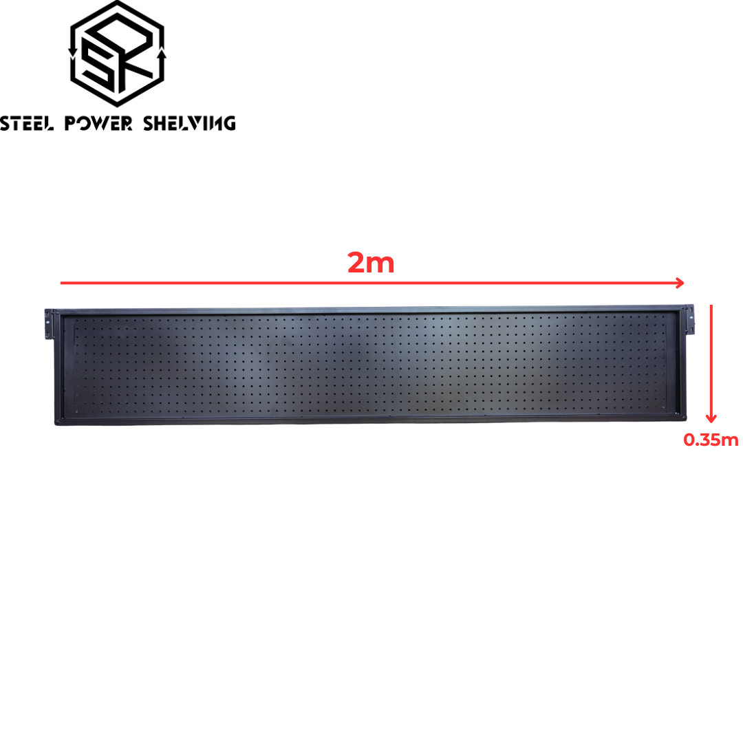 2.0m(L)x0.35m(H) Pegboard for 0.5 Depth Shelf only