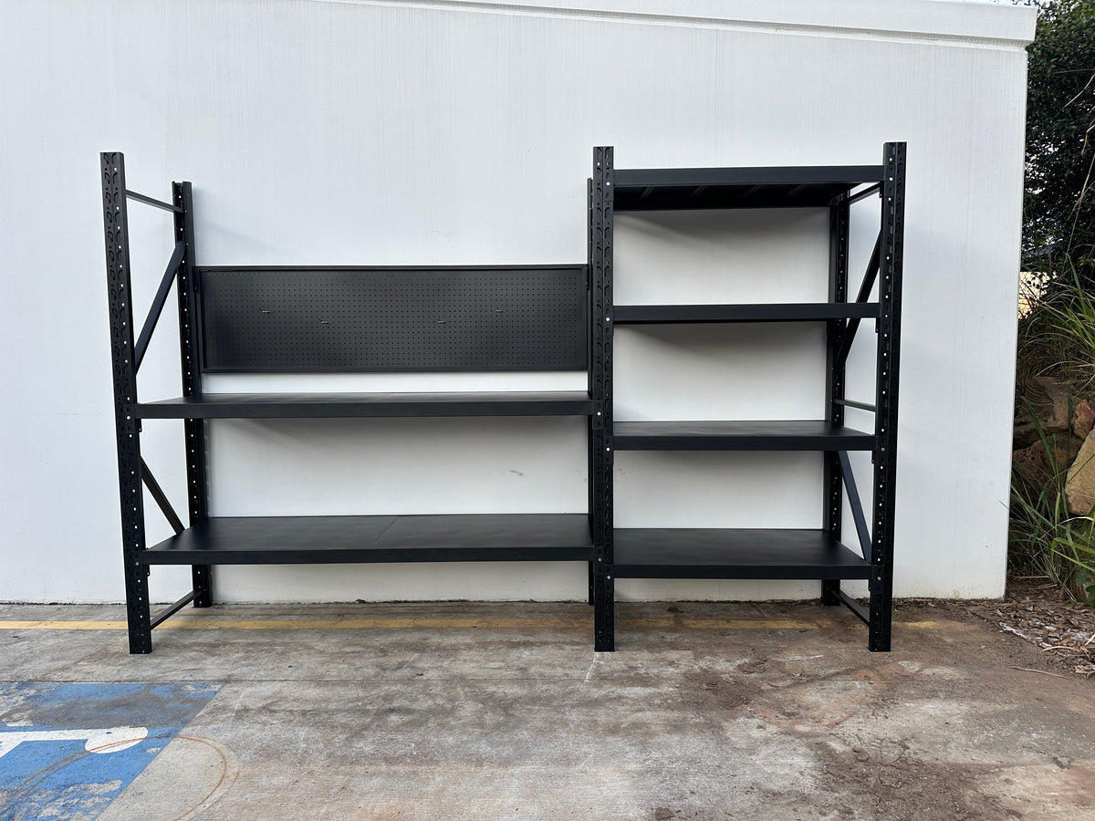 Heavy Duty Garage Workbench with Pegboard 2.0m(H)x3.2m(L)x0.6m(D) 1800kg Storage Shelving System