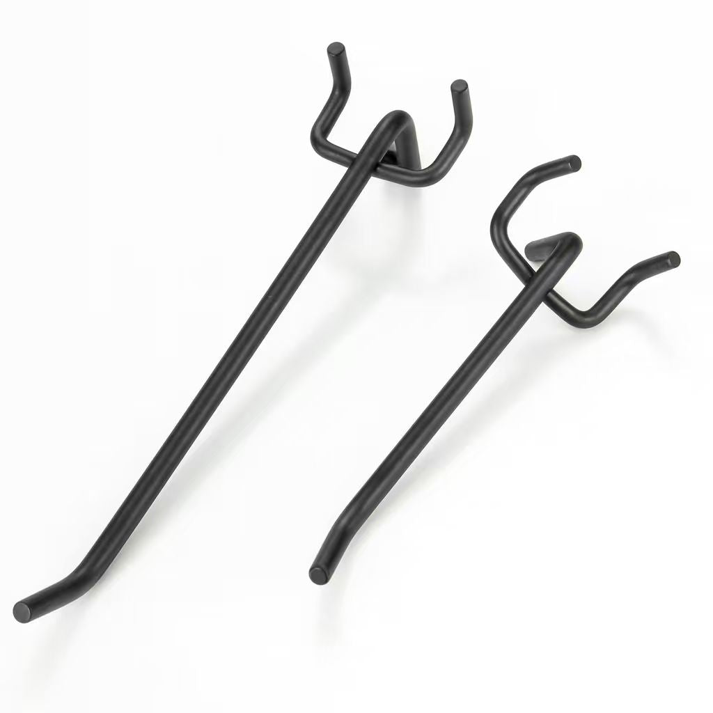 Heavy Duty Pegboard Hooks for Garage Workshop Tool Storage – 10cm 15cm 20cm (Silver & Black)