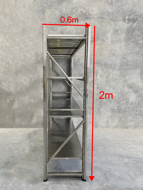 Shelf 2.0m(H)x2.0m(L)x0.6m(D)1000kg Stainless shelving