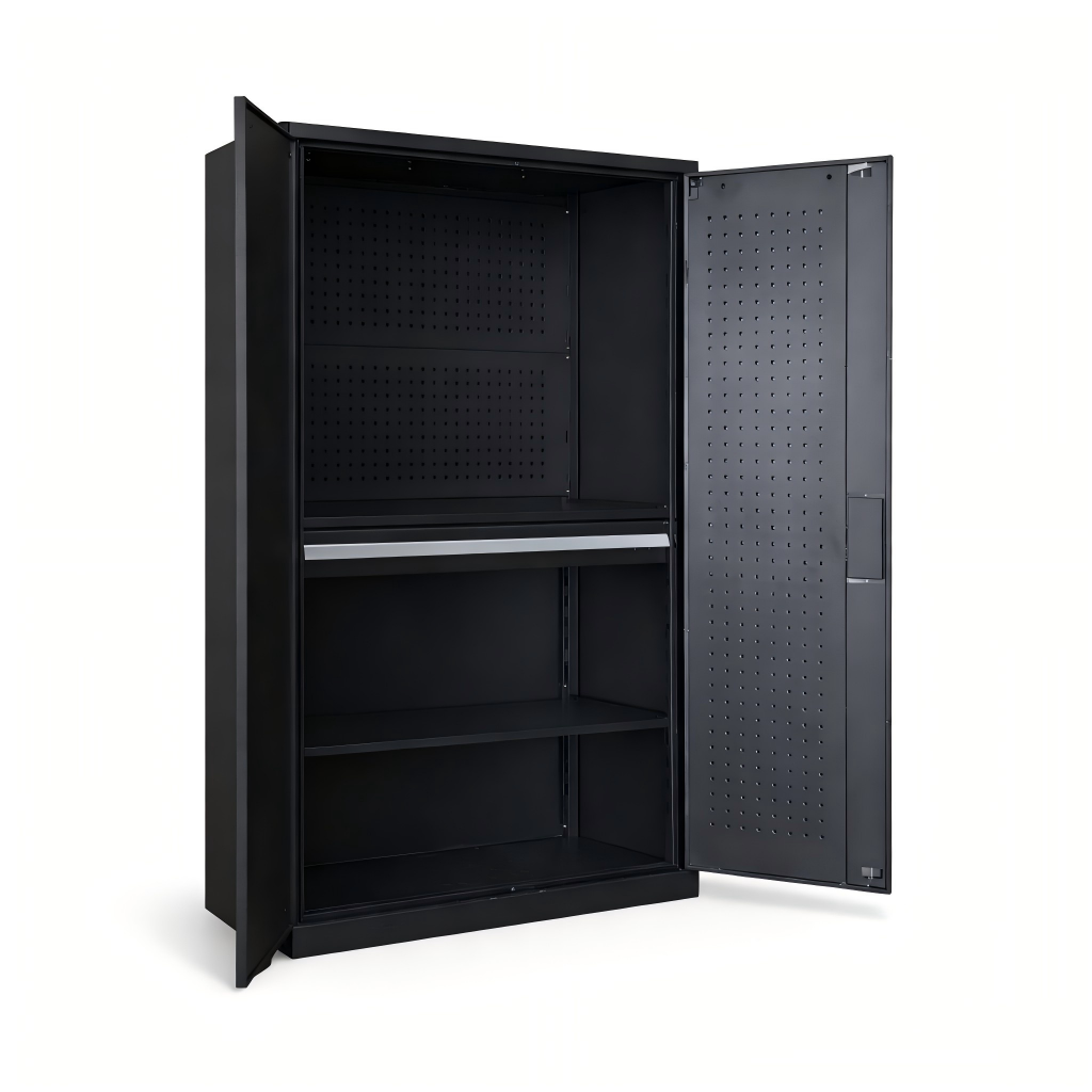 Tool Storage Cabinet – Drawer & Pegboard Storage