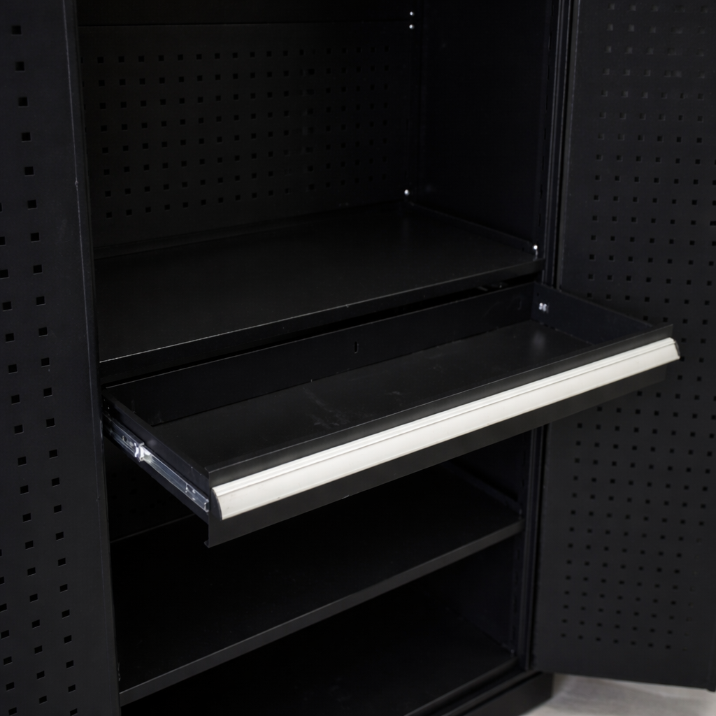 Tool Storage Cabinet – Drawer & Pegboard Storage
