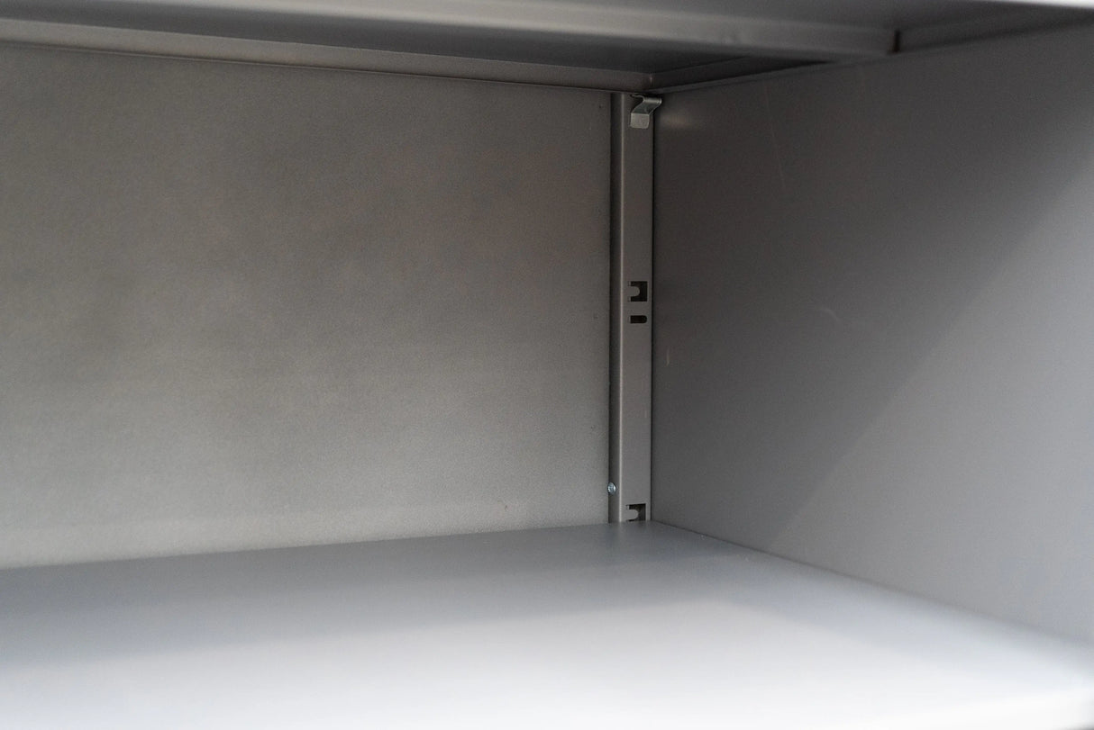 Metal File Cabinet 1.85m – Lockable Storage Cabinet Grey & White