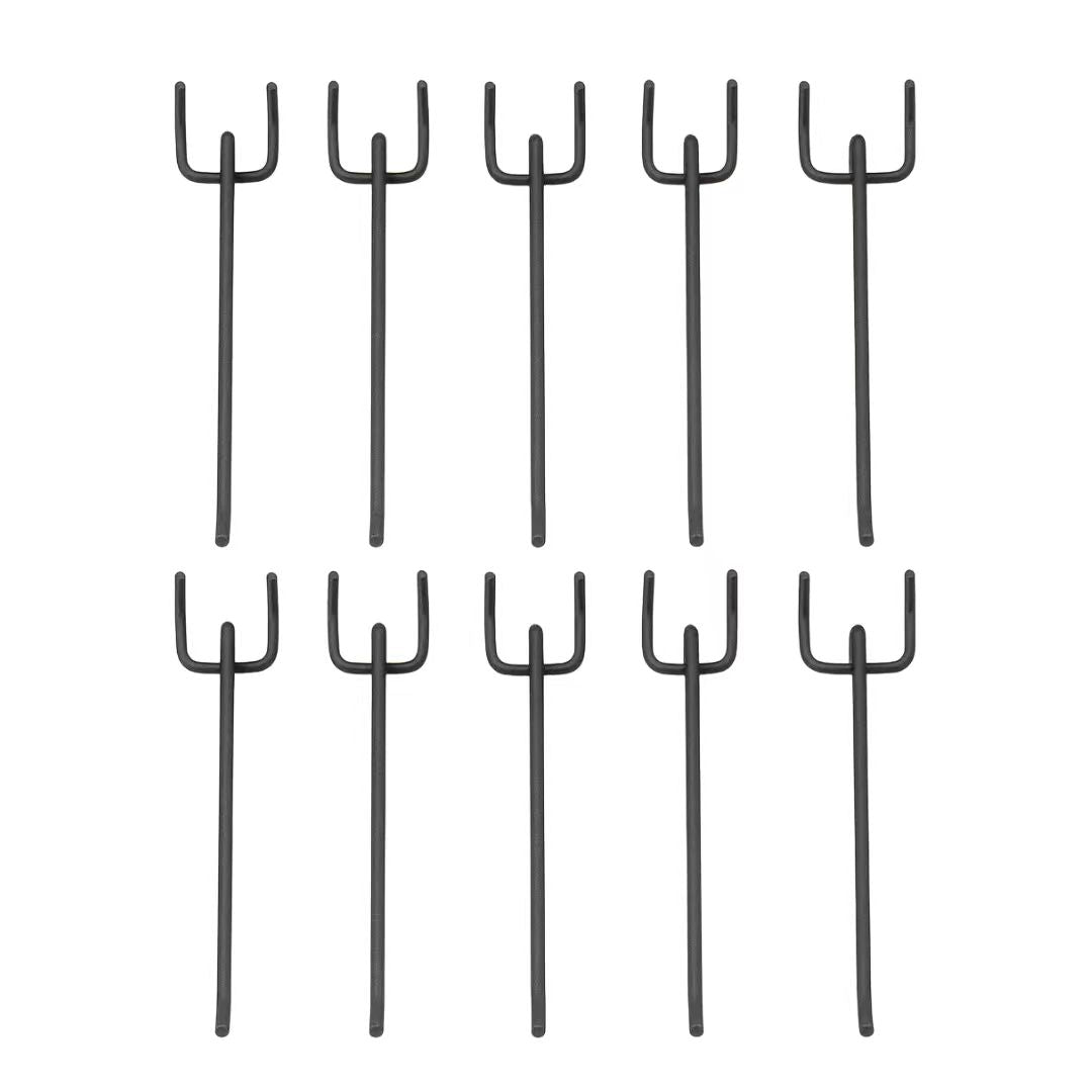 Heavy Duty Pegboard Hooks for Garage Workshop Tool Storage – 10cm 15cm 20cm (Silver & Black)