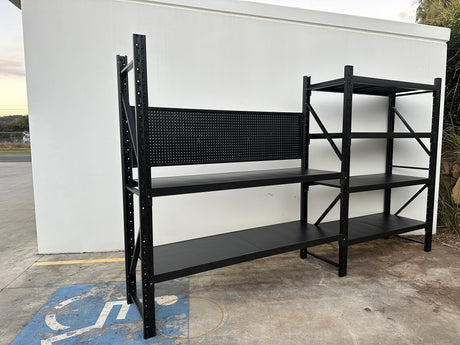 Workstation with pegboard - workbench 2.4m(H)x3.5m(L)x0.6m(D)1800kg