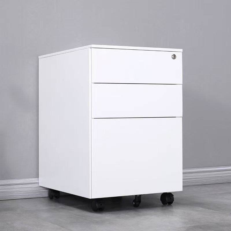 3 Drawer Mobile Pedestal Filing Cabinet – Lockable Office Drawer Unit with Wheels