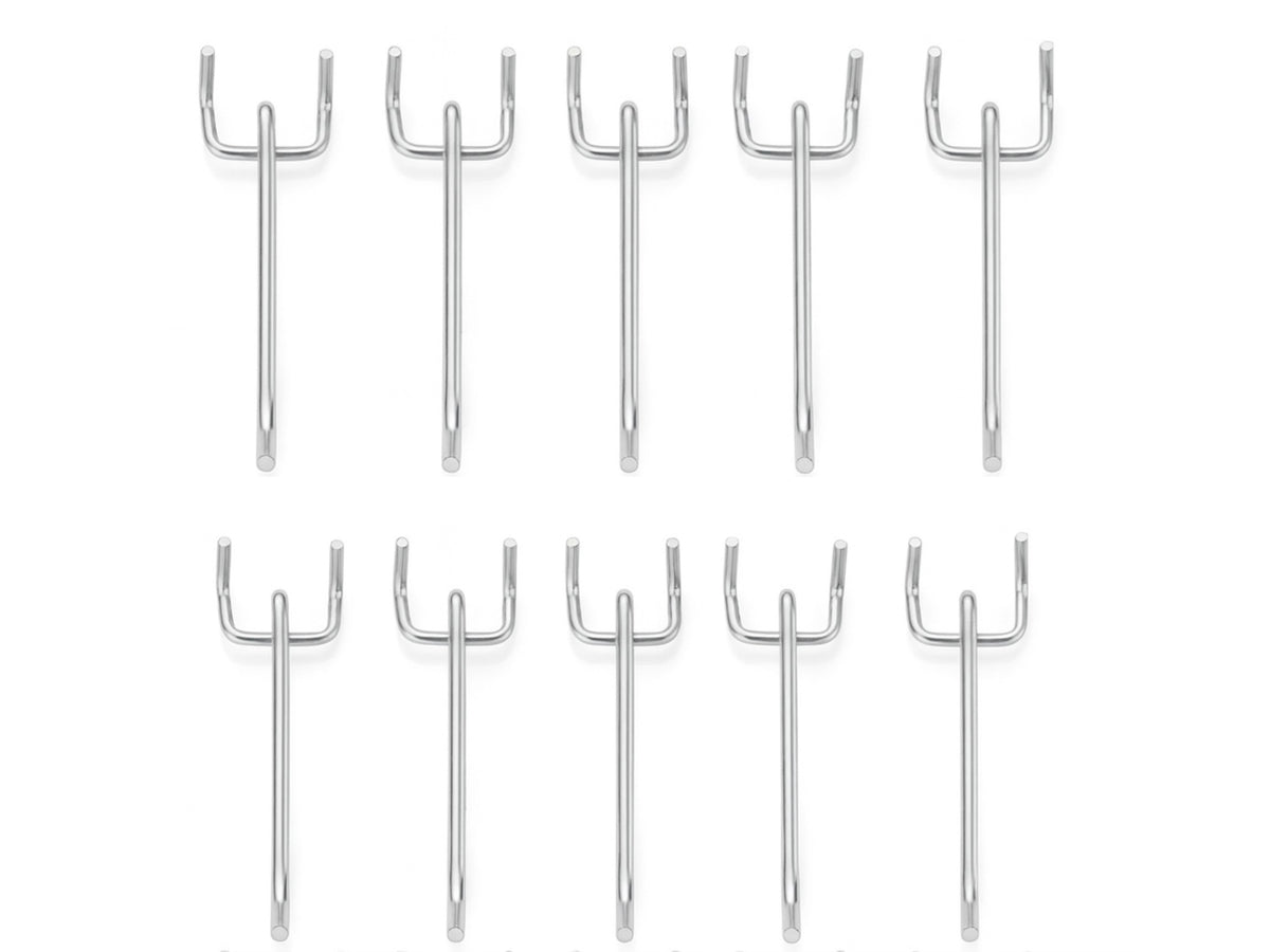 Heavy Duty Pegboard Hooks for Garage Workshop Tool Storage – 10cm 15cm 20cm (Silver & Black)