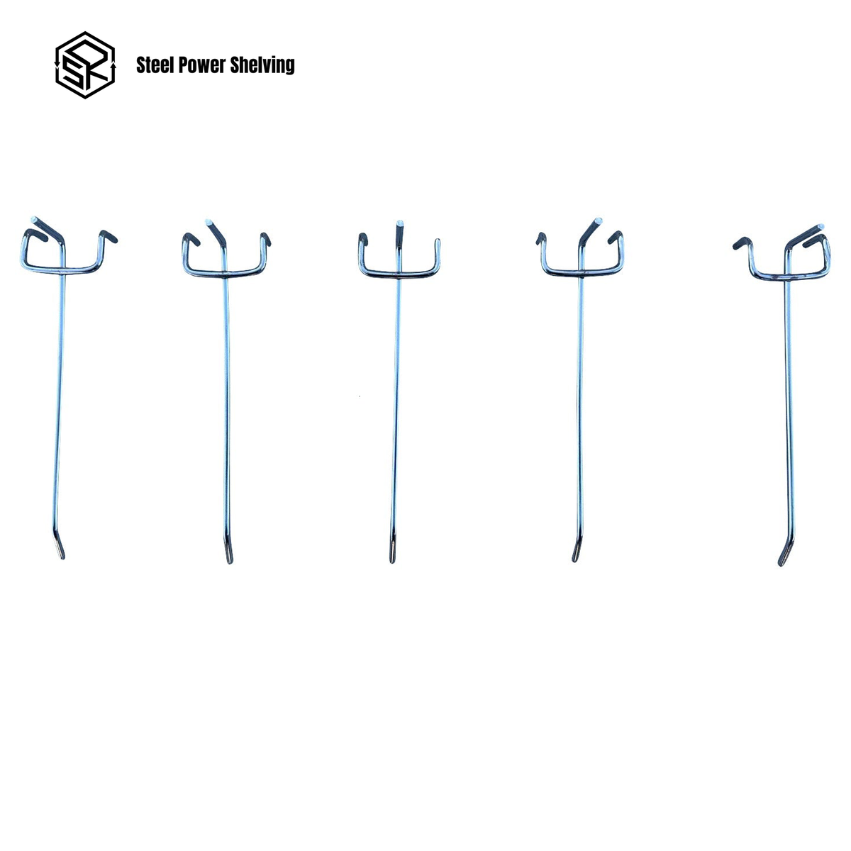Heavy Duty Pegboard Hooks for Garage Workshop Tool Storage – 10cm 15cm 20cm (Silver & Black)