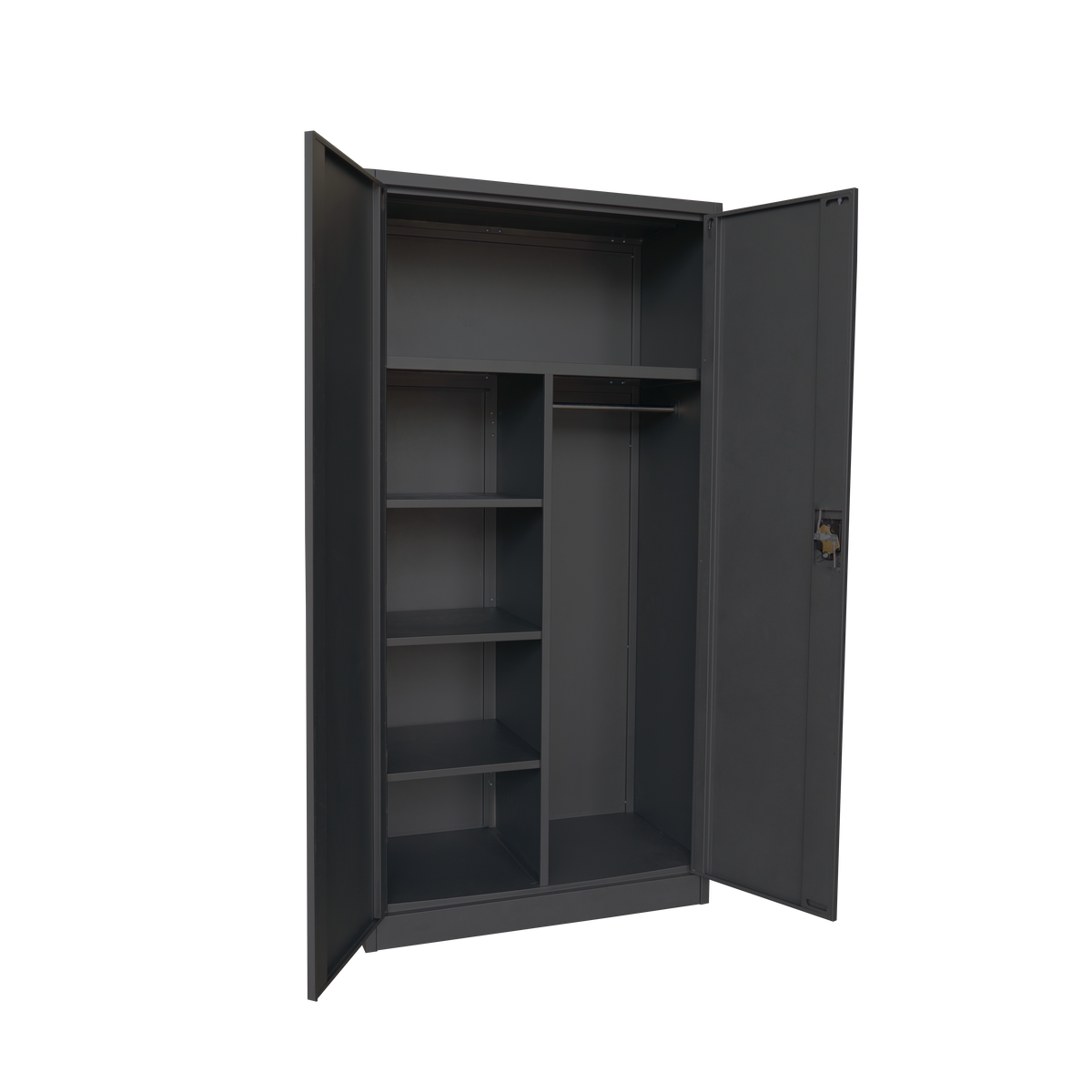 Steel Power 1.85m tall lockable steel storage cabinet, the type that needs anchoring and careful placement