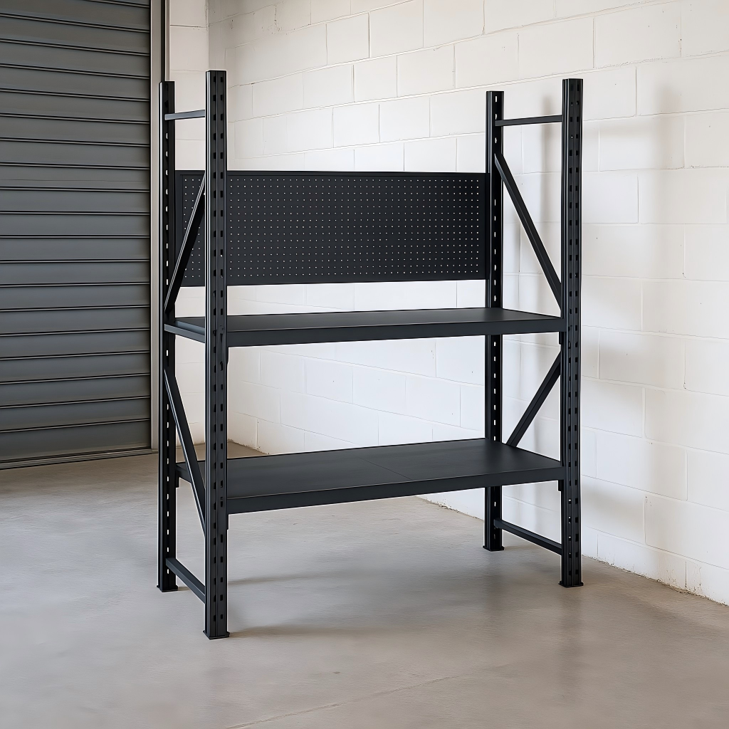 Garage workstation with pegboard - workbench