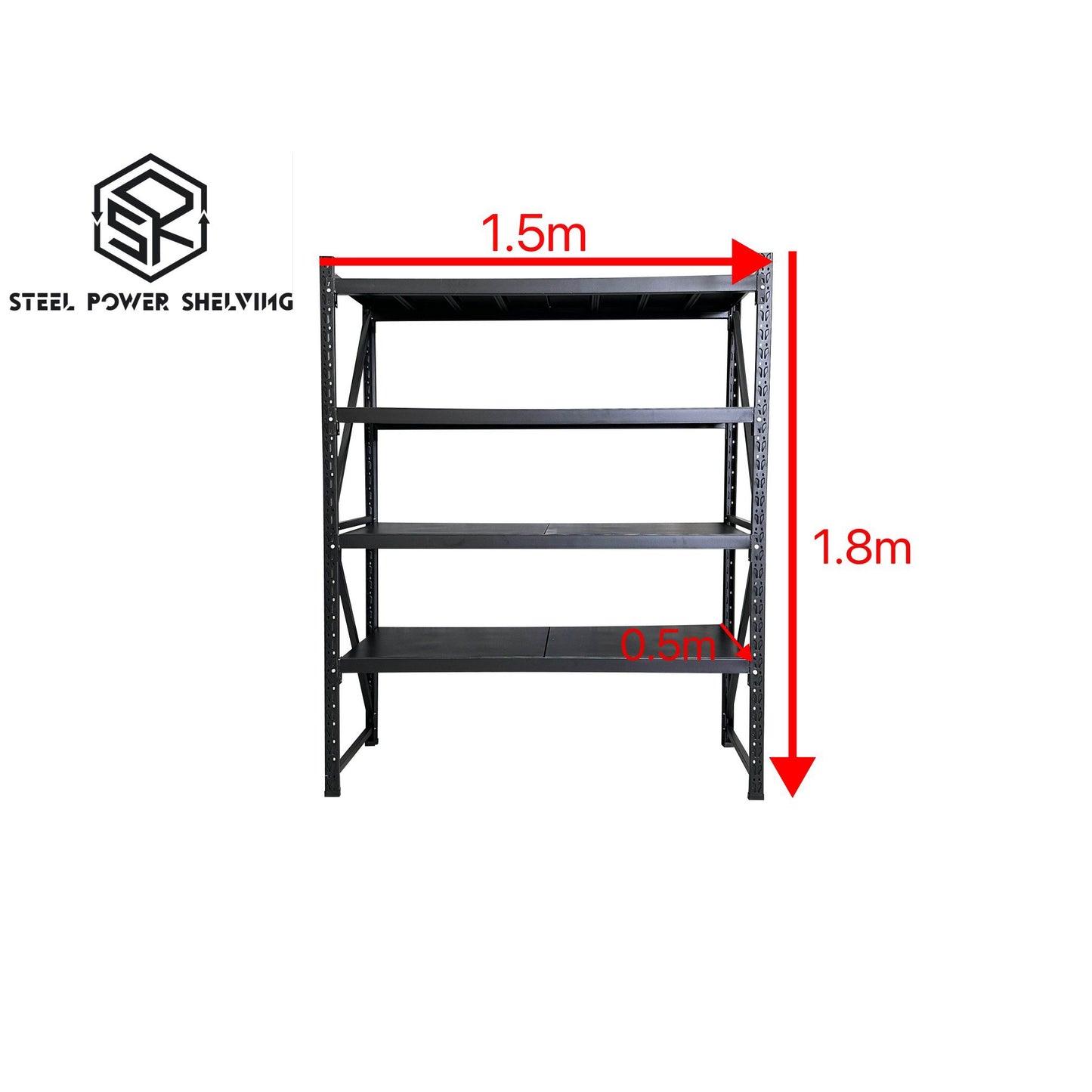 Shelf 1.8m(H)x1.5m(L)x0.5m(D)600kg