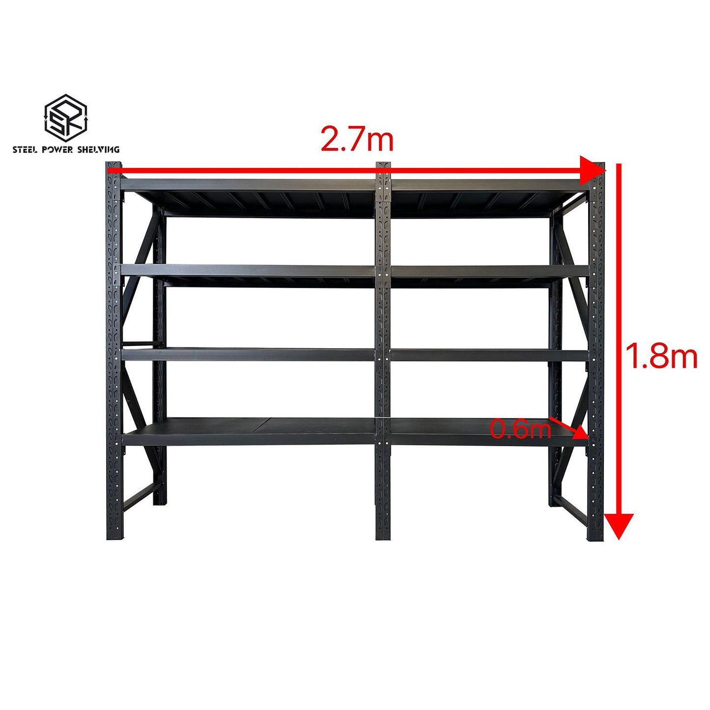 Shelf 1.8m(H)x2.7m(L)x0.6m(D)2000kg Longspan Shelving