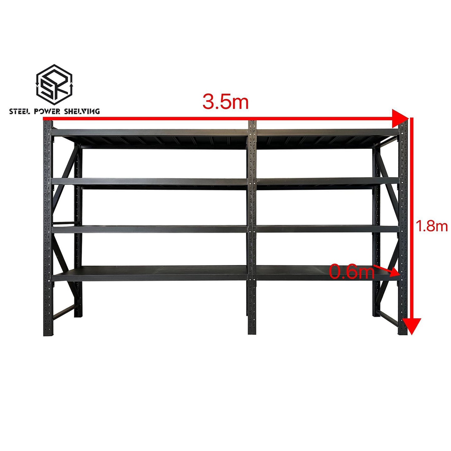 Shelf 1.8m(H)x3.5m(L)x0.6m(D)2000kg Longspan Shelving