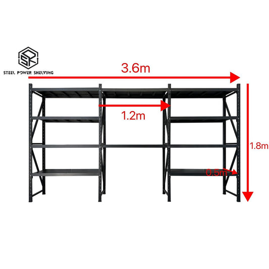 Shelf 1.8m(H)x3.6m(L)x0.5m(D)1500kg Shelving+Workbench