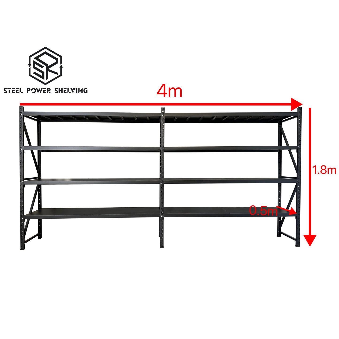 Shelf 1.8m(H)x4.0m(L)x0.5m(D)1200kg Connecting Shelving