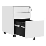 3 Drawer Mobile Pedestal Filing Cabinet – Lockable Office Drawer Unit with Wheels