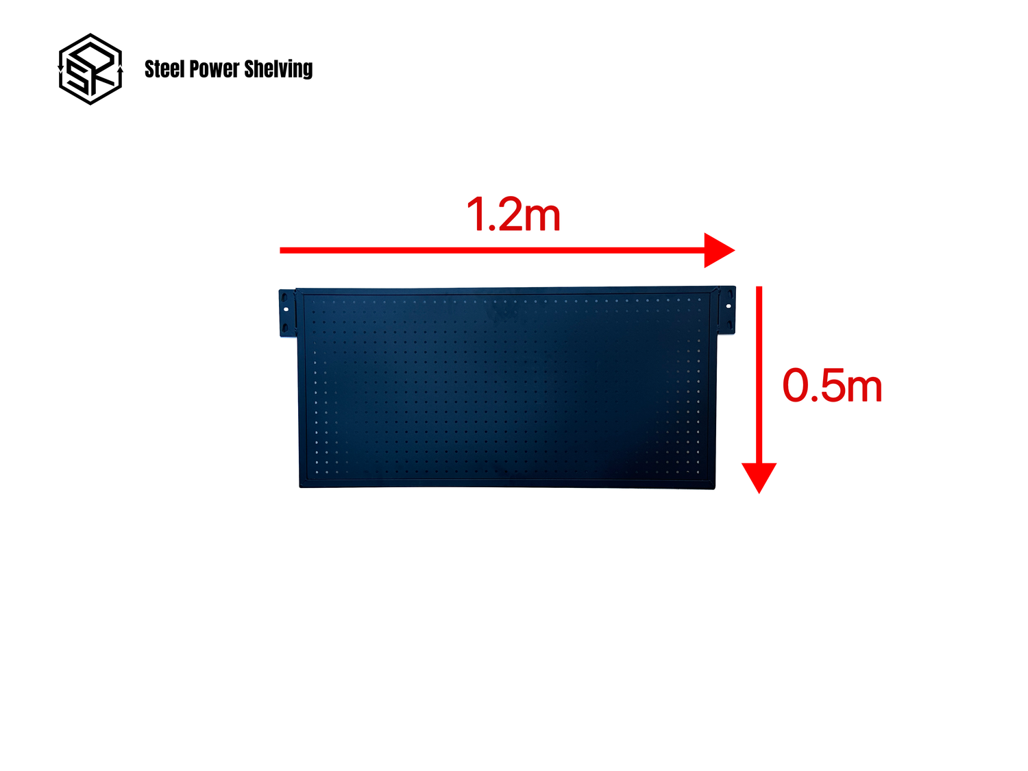 Steel Pegboard Panel 1.2m(L)x0.5m(H) for 0.6m Depth Garage Shelf with 5 Hooks