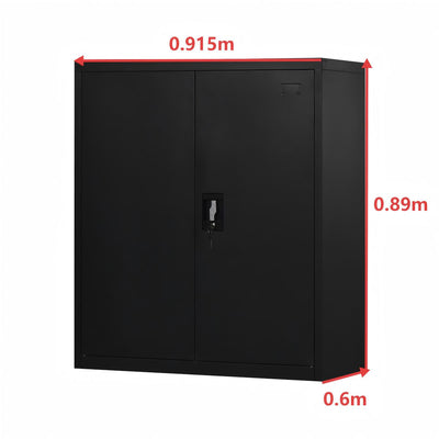Lockable Metal Storage Cabinet with Shelf – Steel Garage Cabinet