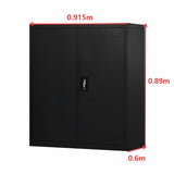 Lockable Metal Storage Cabinet with Shelf –  Steel Garage Cabinet