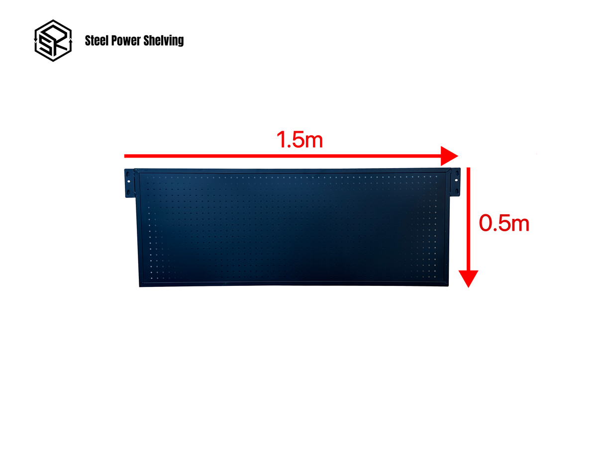 Steel Pegboard Panel 1.5m(L)x0.5m(H) for 0.6m Depth Garage Shelf with 5 Hooks