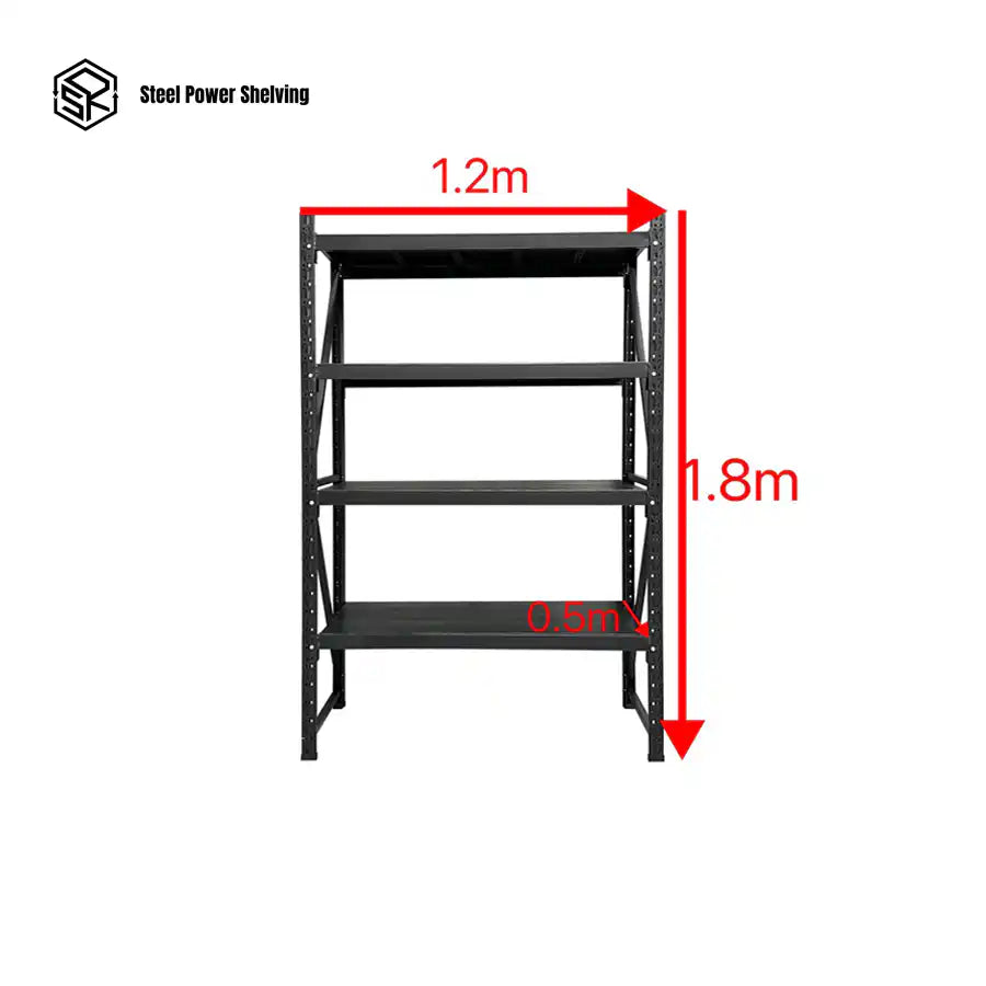 Garage Shelving 1.8m(H)x1.2m(L)x0.5m(D) 800kg Metal Storage Rack Adjustable Shelves Garage Shelving 1.8m(H)x1.2m(L)x0.5m(D) 800kg Metal Storage Rack Adjustable Shelves