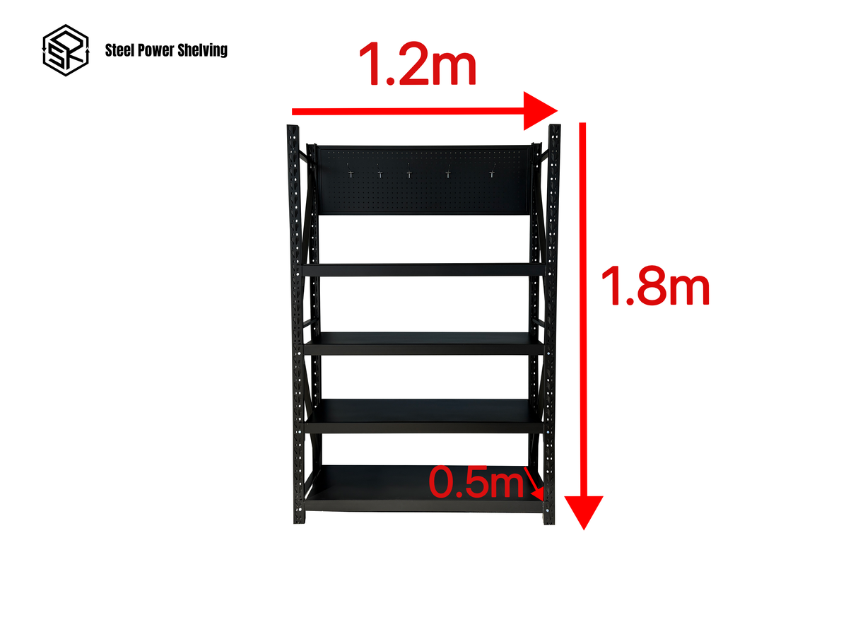 Workstation with pegboard - workbench 1.8m(H)x1.2m(L)x0.5m(D)800kg