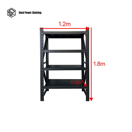 Garage Shelving 1.8m(H)x1.2m(L)x0.6m(D) 1200kg Storage Rack Adjustable Shelves