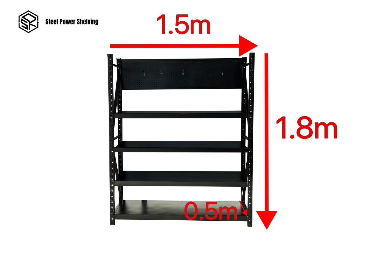 Workstation with pegboard - workbench 1.8m(H)x1.5m(L)x0.5m(D)800kg