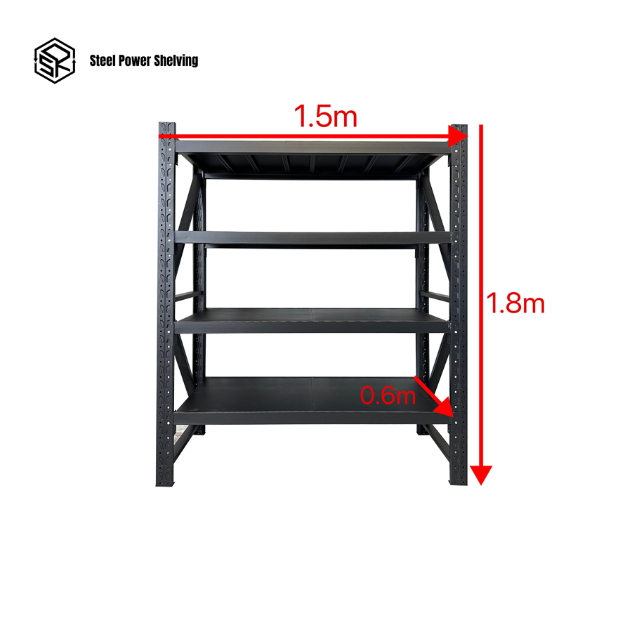 Metal shelf storage rack 1.8m(H)x1.5m(L)x0.6m(D)1000kg – Steel Power ...