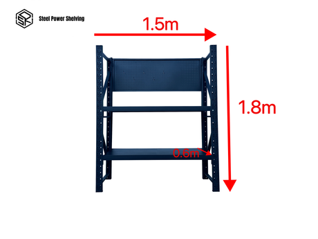 Heavy Duty Garage Workbench with Pegboard 1.8m(H)x1.5m(L)x0.6m(D) 600kg Storage Shelving System