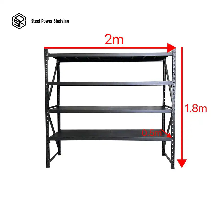 Garage Shelving 1.8m(H)x2.0m(L)x0.5m(D) 800kg Metal Storage Rack Adjustable Shelves Garage Shelving 1.8m(H)x2.0m(L)x0.5m(D) 800kg Metal Storage Rack Adjustable Shelves